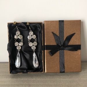 Chandelier earrings with large teardrop stones